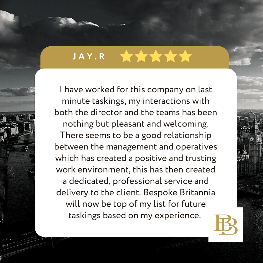 Bespoke Britannia Security Testimonial best security company in london